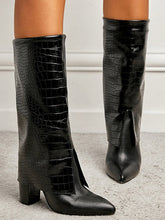 Stiefel mit dickem Absatz aus PU-Leder